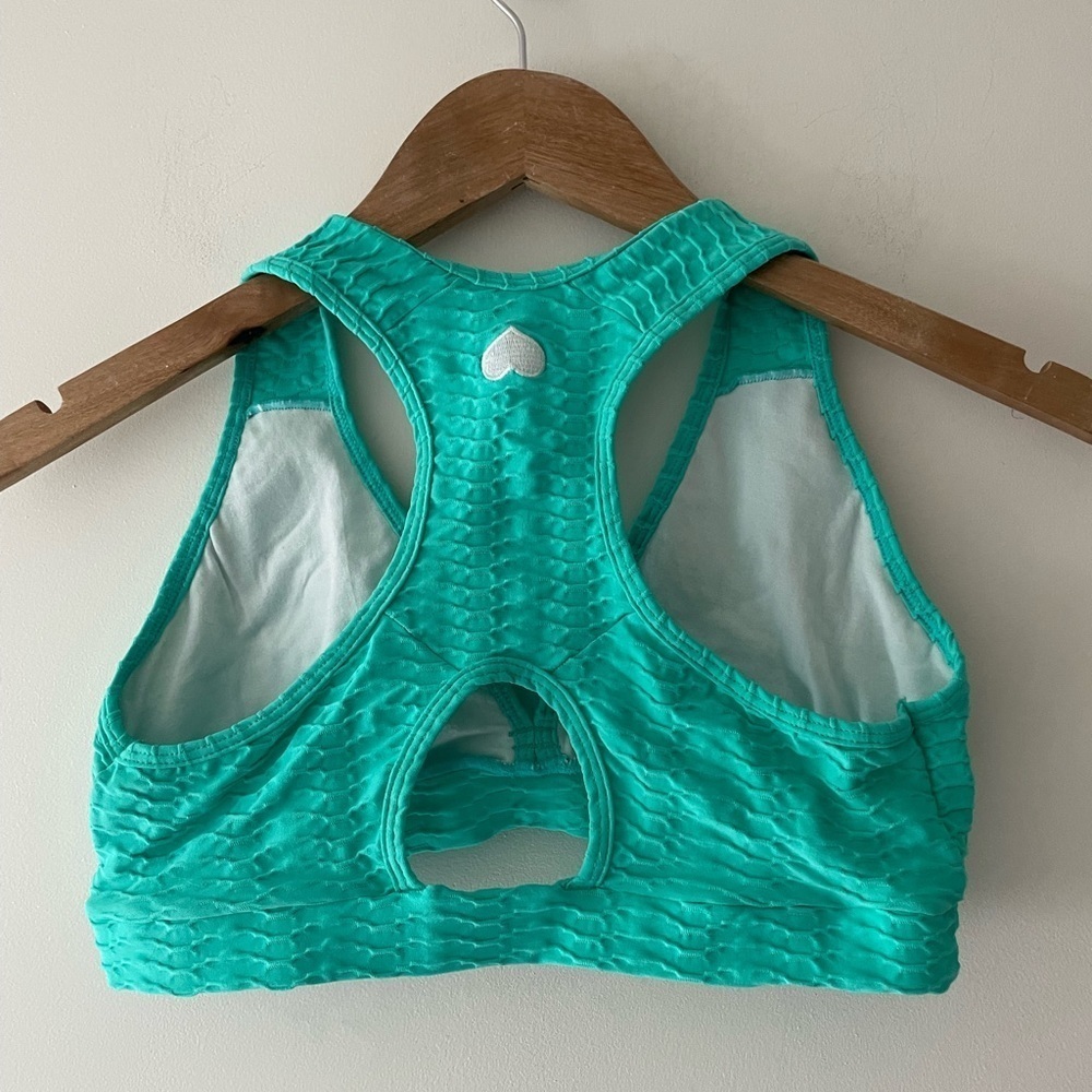 Booty‎ By Brabants Aqua/Seafoam Sports Bra Top Original Fabric - Picture 2 of 3